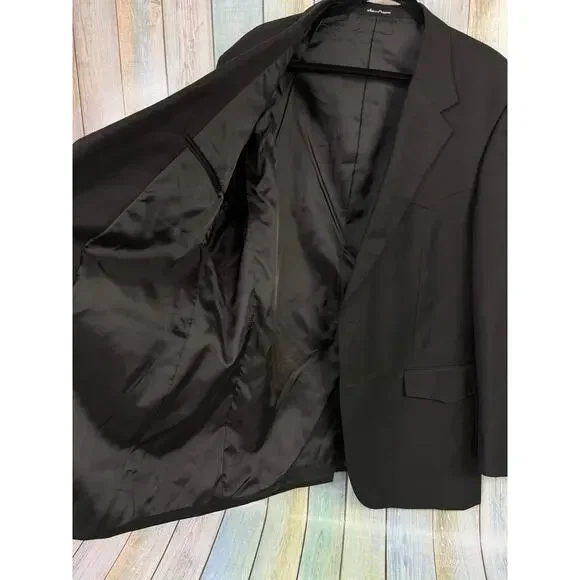 Bar W S Men's Blazer Jacket Western Sports Coat Size 44L Wool Blend Black